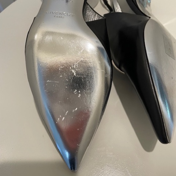 GIVENCHY Black Leather Slingback Kitten Heels - Picture 7 of 12